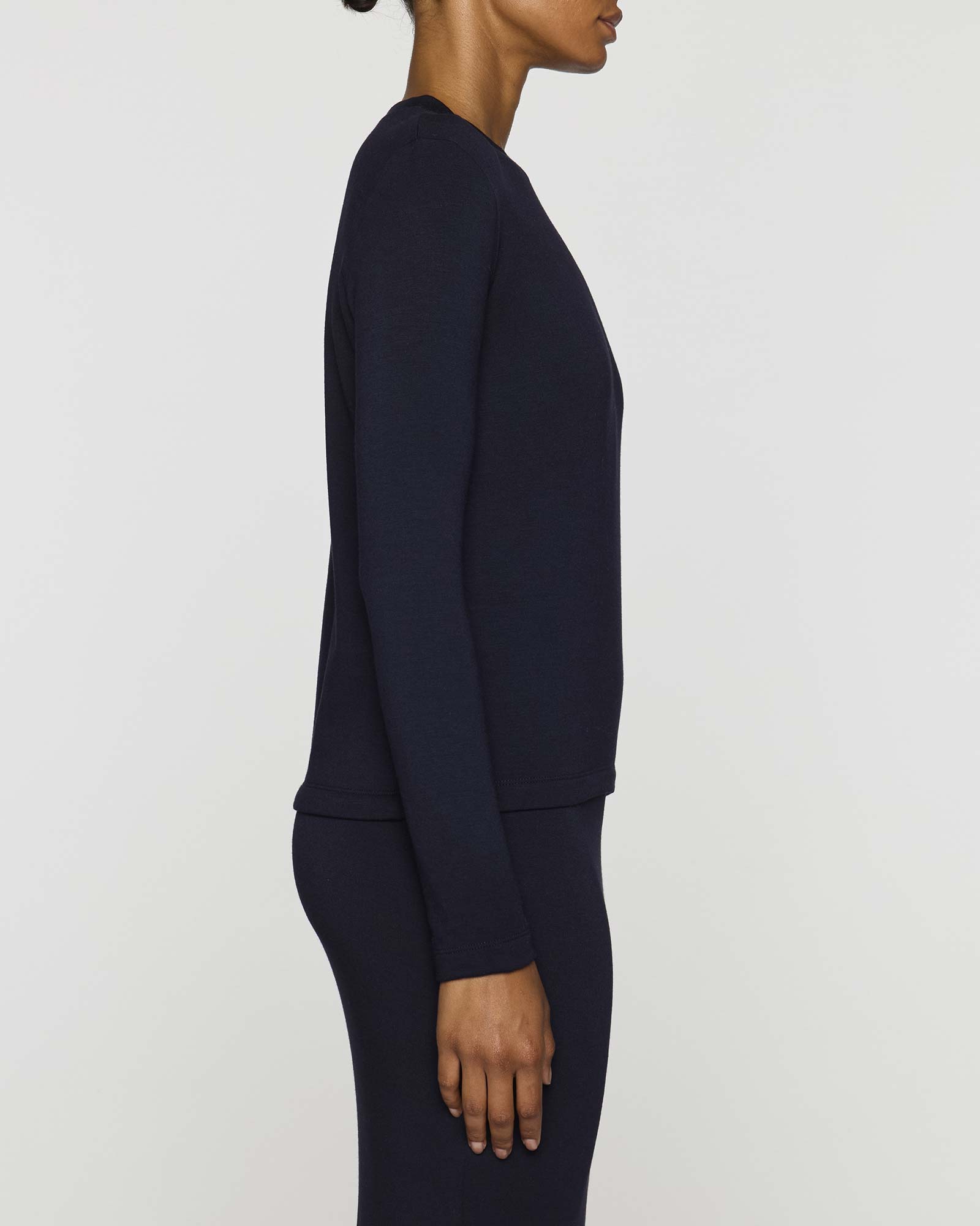 Navy | Women's Shorty Crew Neck Long Sleeve