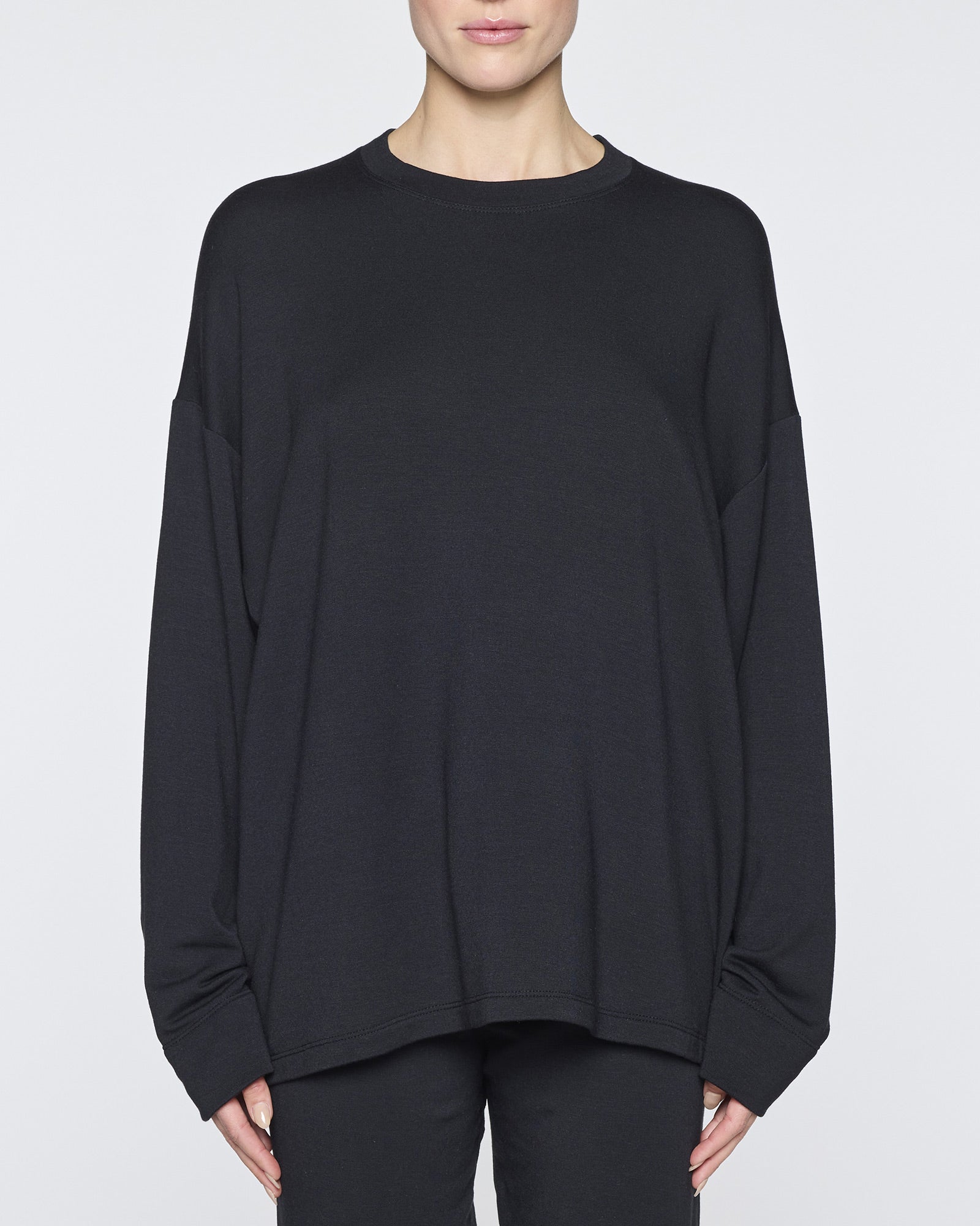 Black | Women's Oversized Crew Neck