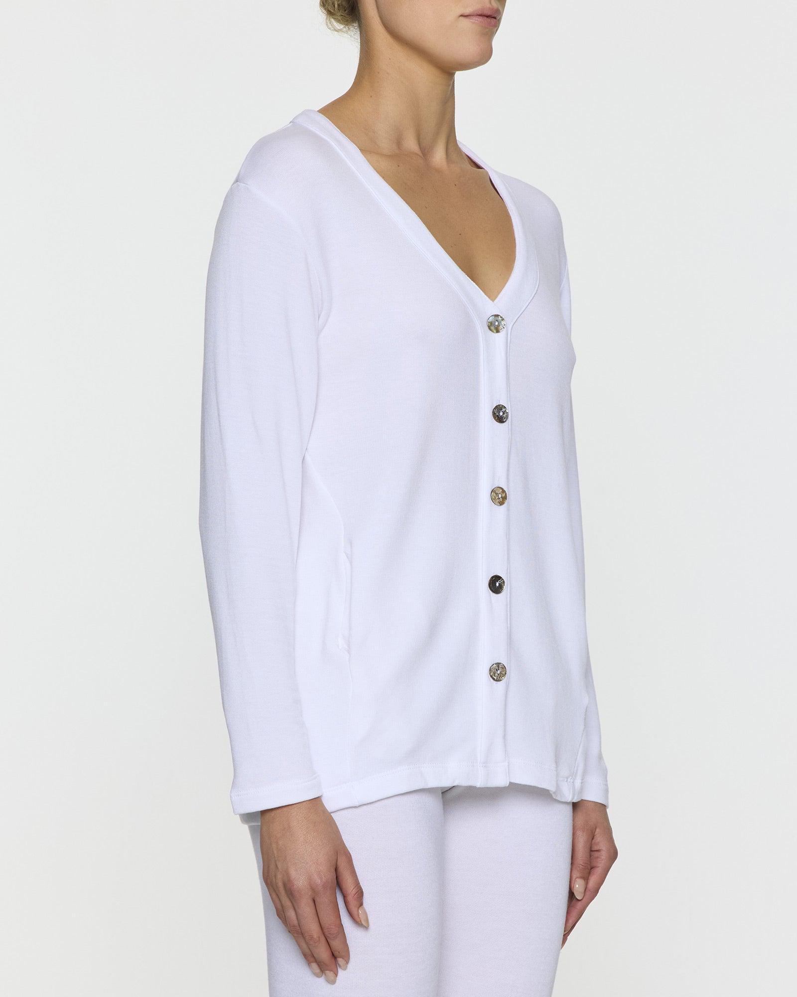 White v neck outlet cardigan