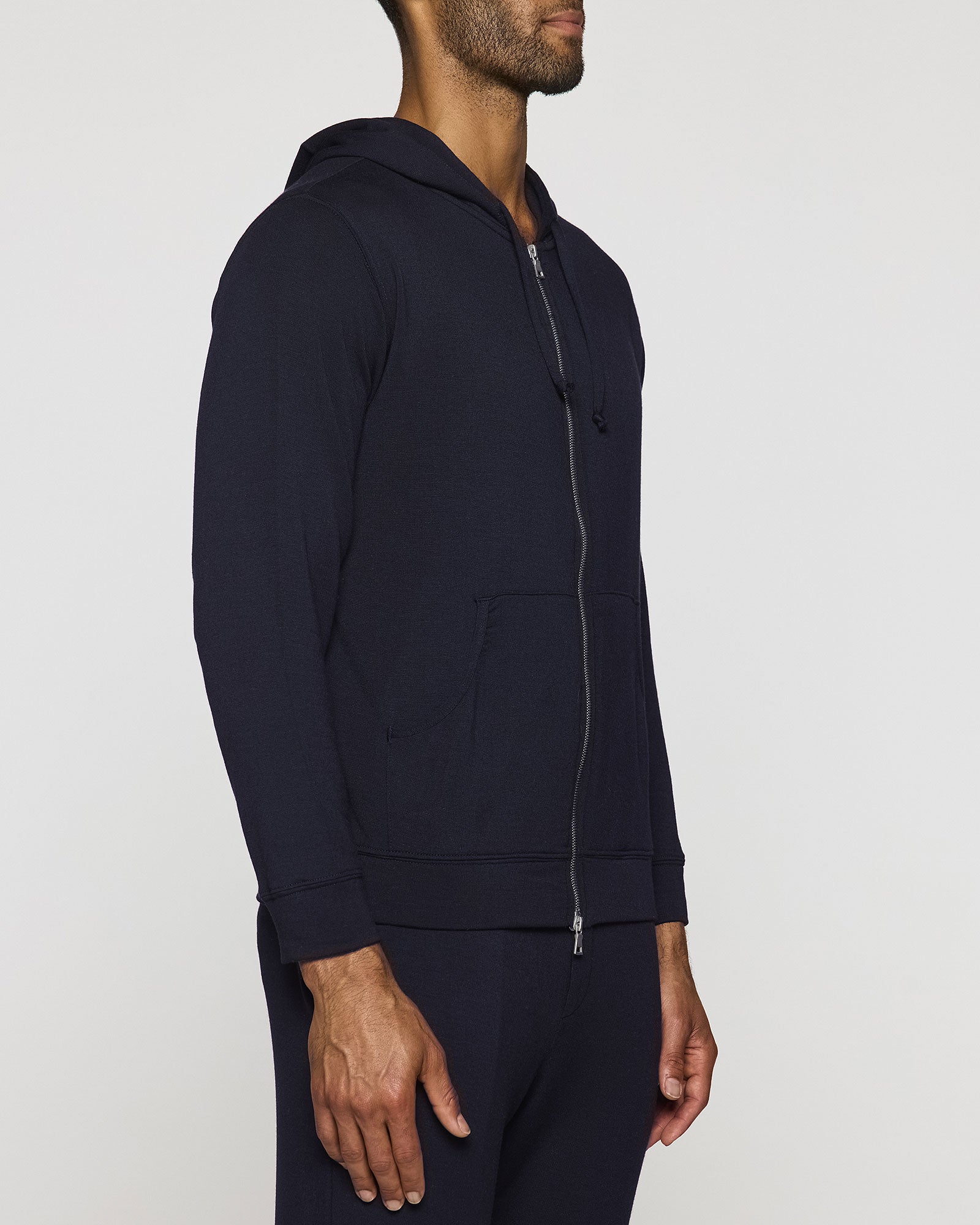 Zip discount hoodie navy