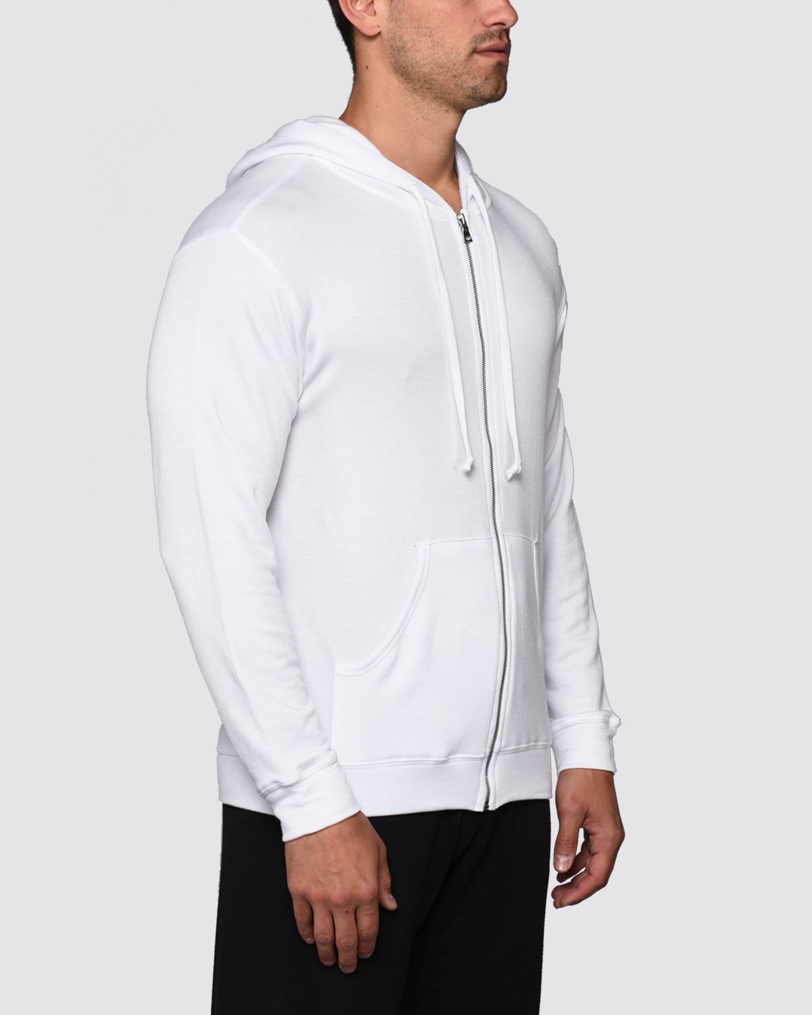 Plain white discount zip up jacket