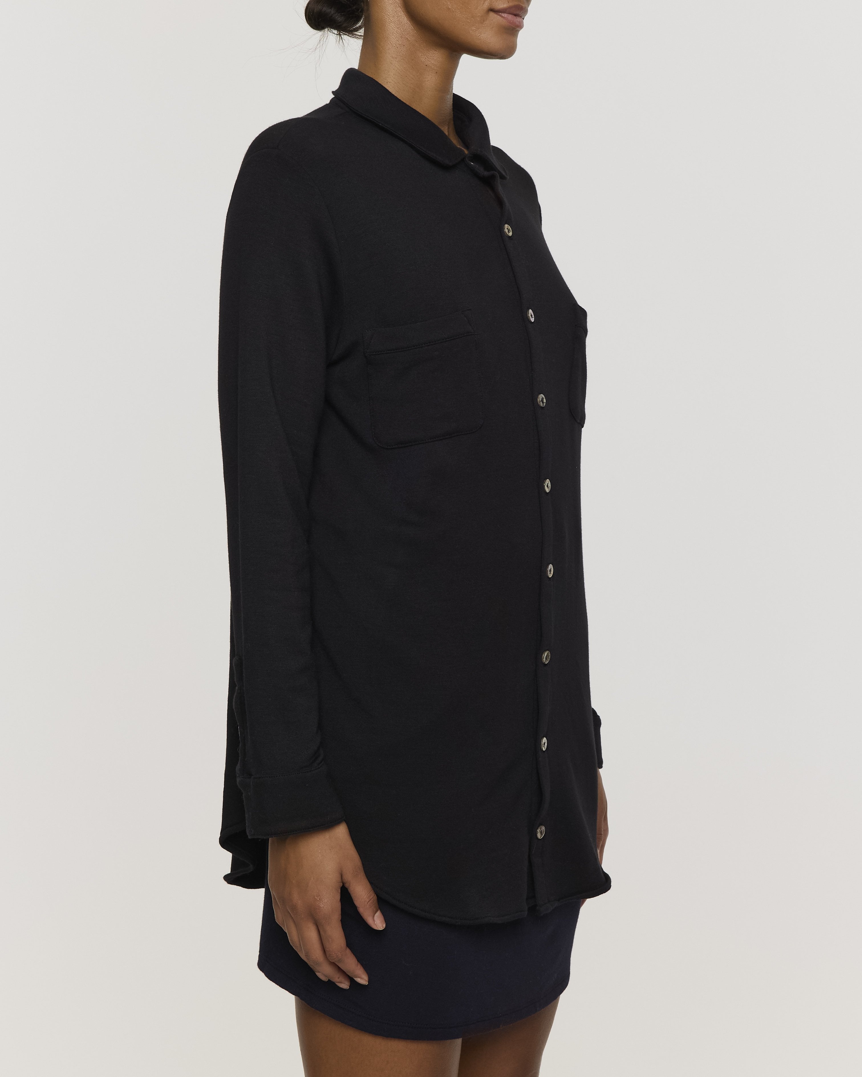 Black | The Boyfriend Shirt by Bleusalt